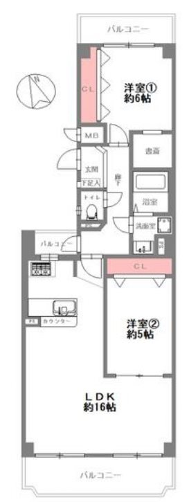 ローズハイツ香里園1号棟 間取り図