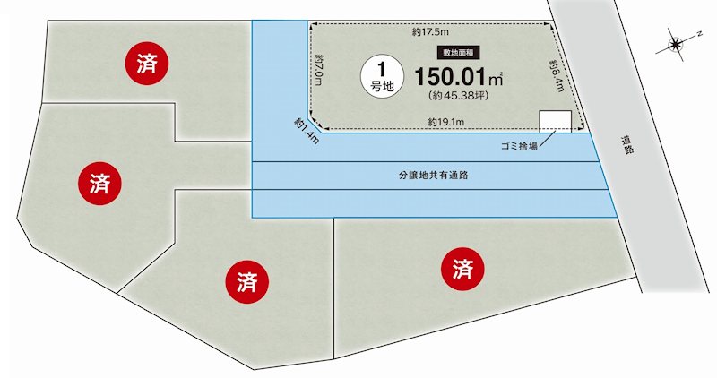茨木市南春日丘3丁目　売土地  1号地 間取り図