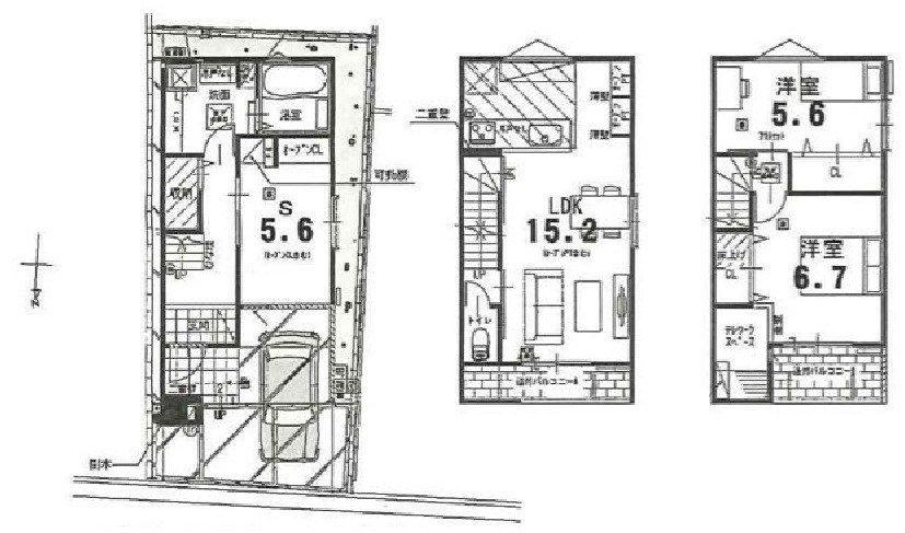 高槻市東五百住町2丁目　新築一戸建 間取り図