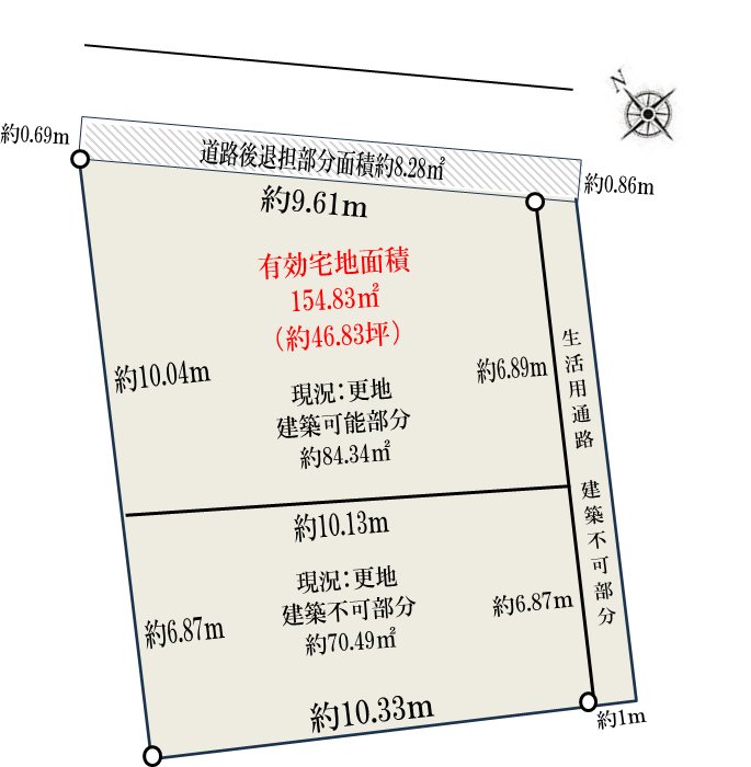 高槻市安満磐手町　売土地 間取り図