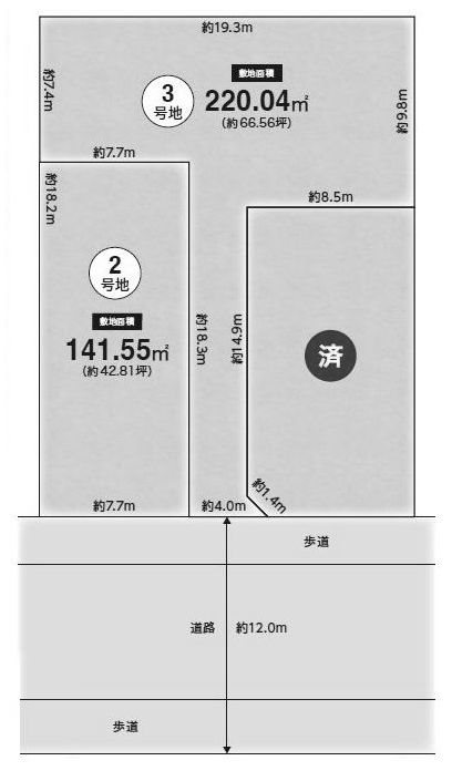 高槻市日吉台一番町　売土地3号地 間取り図