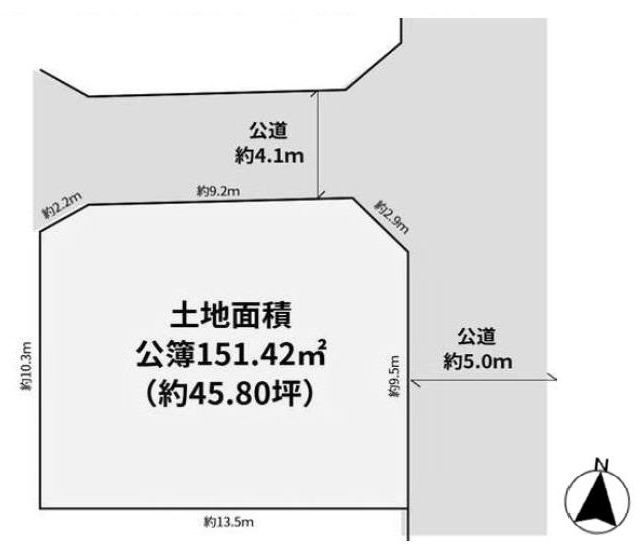 高槻市日吉台三番町　売土地 間取り図