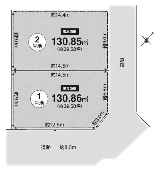 高槻市安岡寺町5丁目　売土地2号地 間取り図