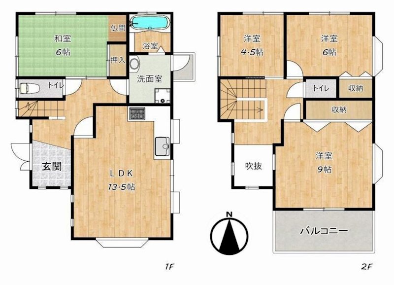 茨木市目垣2丁目　中古一戸建 間取り図