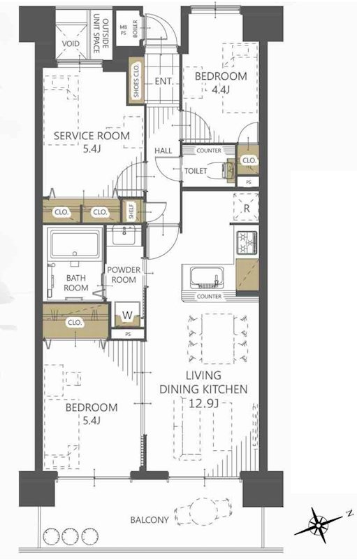 ライオンズマンション千里丘ガーデンシティ   間取り図