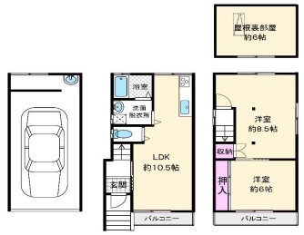 甲斐田東町一戸建 間取り図