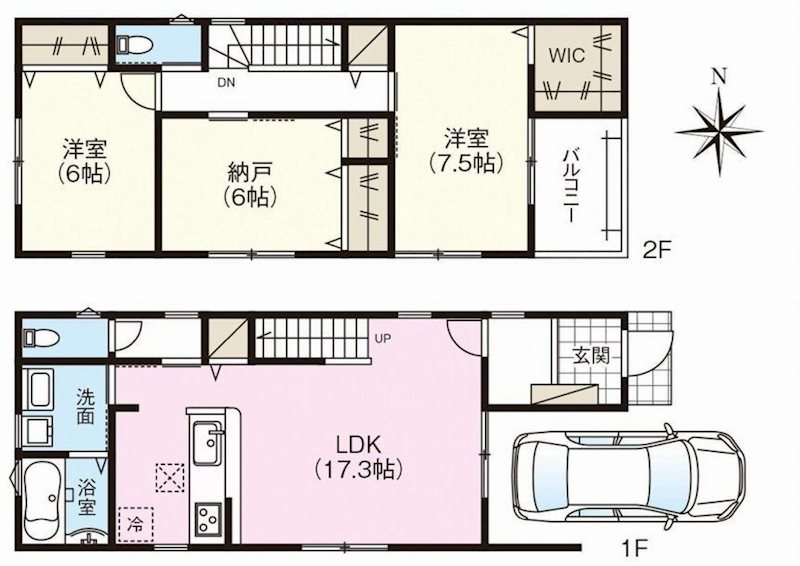 茨木市上郡1丁目　新築一戸建 間取り図