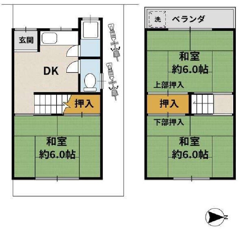 高槻市下田部町1丁目　中古一戸建 間取り図