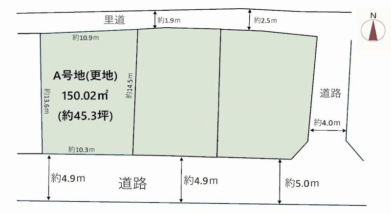 茨木市西安威1丁目　売土地 A号地 間取り図