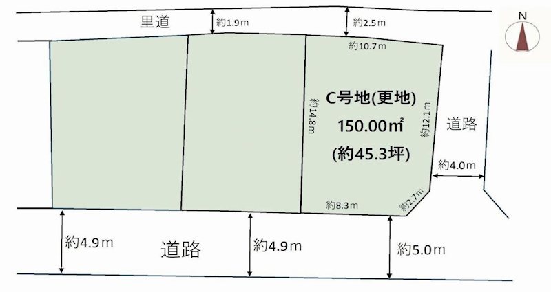 茨木市西安威1丁目　売土地 C号地 間取り図