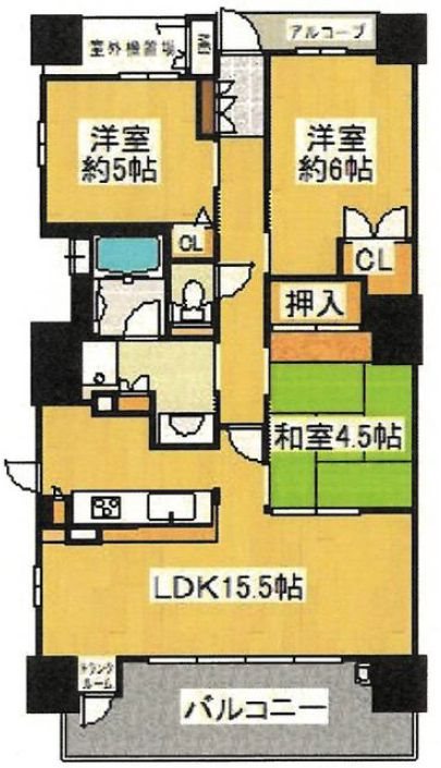 ブランズタワー香里園ロジュマン最上階 間取り図