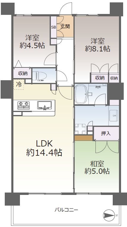 ブランズタワー香里園ロジュマン17階 間取り図
