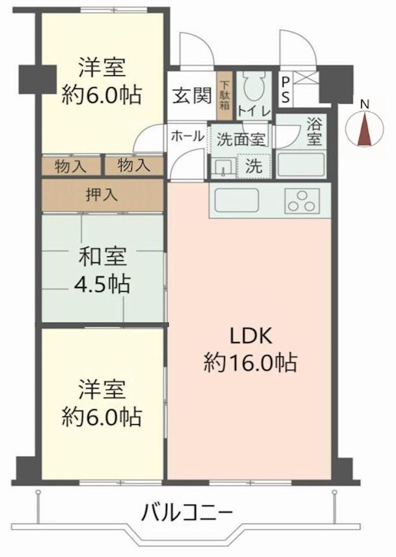 白川高層住宅5号棟 間取り図