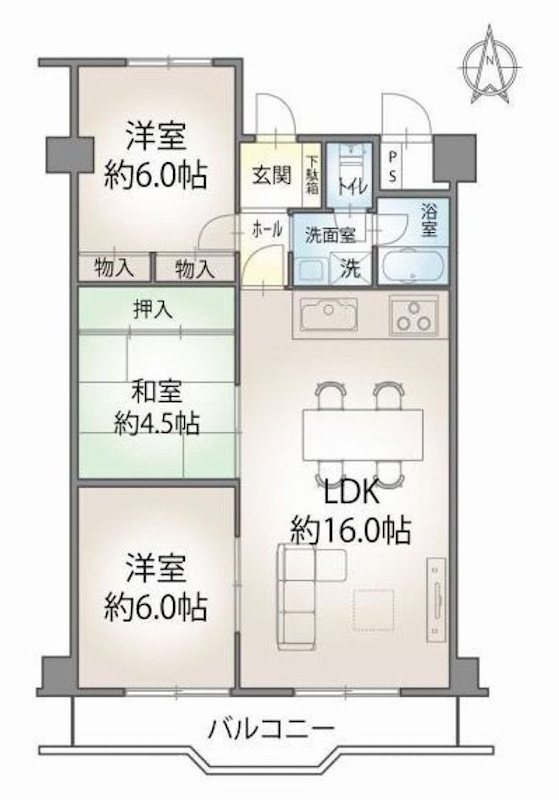 白川高層住宅5号棟 間取り図