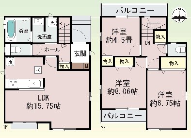 高槻市柱本新町A号地 新築一戸建 間取り図