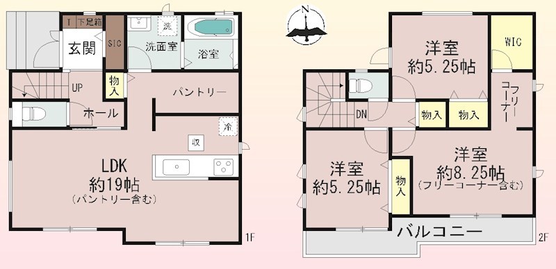 高槻市下田部町1丁目　新築一戸建 間取り図