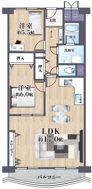 メゾン水無瀬3号棟 間取り図