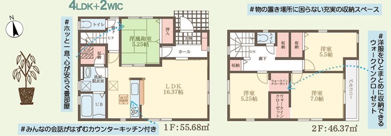 楠葉野田3丁目LiveleGardenS2区画分譲地内1号棟 間取り図