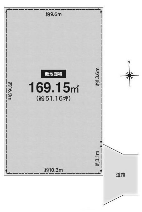 高槻市日吉台三番町　売土地 間取り図