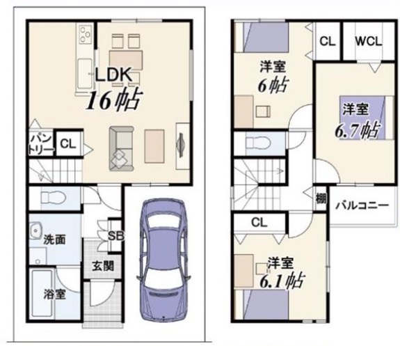 高槻市栄町2丁目　新築一戸建 間取り図