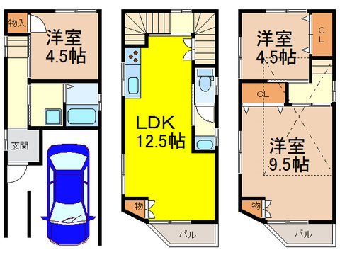 高槻市東五百住町2丁目　中古一戸建　オーナーチェンジ物件 間取り図