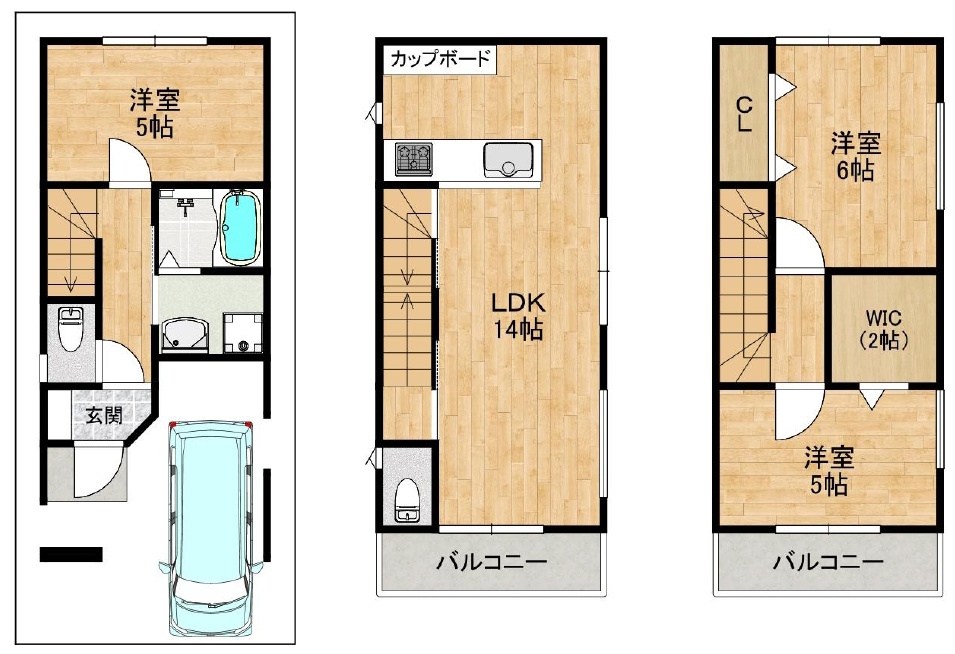 高槻市川添2丁目　新築一戸建 間取り図