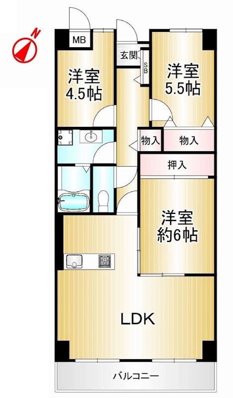 ユニハイム千里丘吹田清水 間取り図