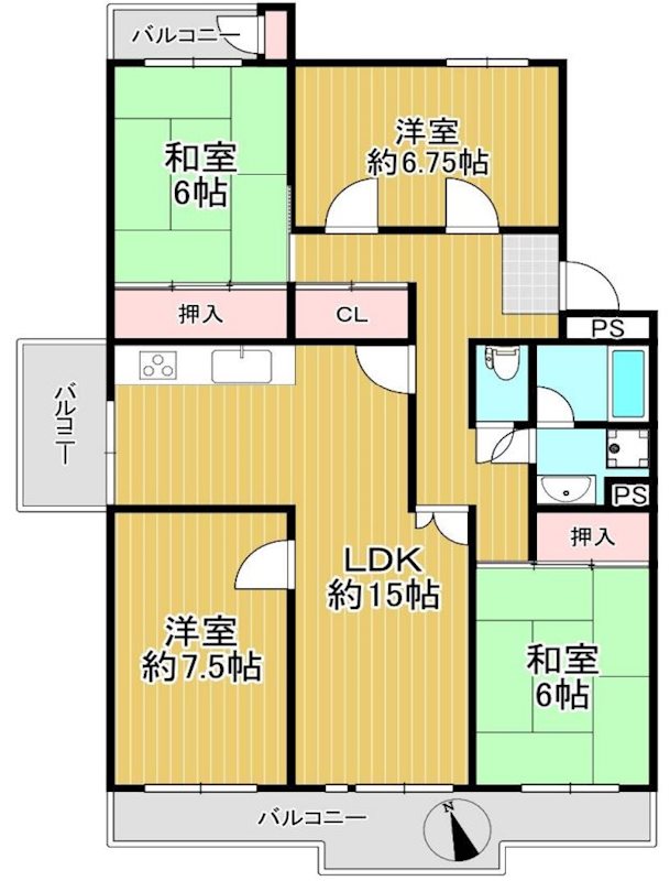 グリーンヒル光善寺住宅第一号棟 間取り図