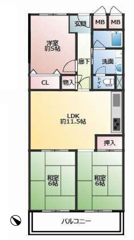 ルネ千里丘2号棟    間取り図