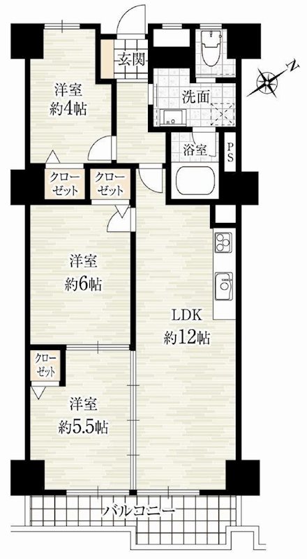 茨木グランドハイツ  間取り図