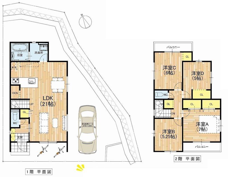 摂津市三島2丁目　1号地　新築一戸建 間取り図