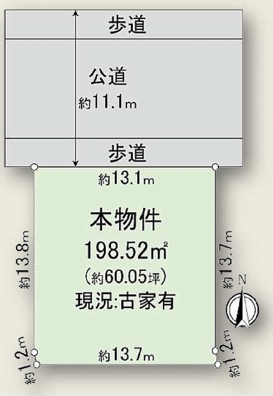 茨木市山手台1丁目　売土地 間取り図