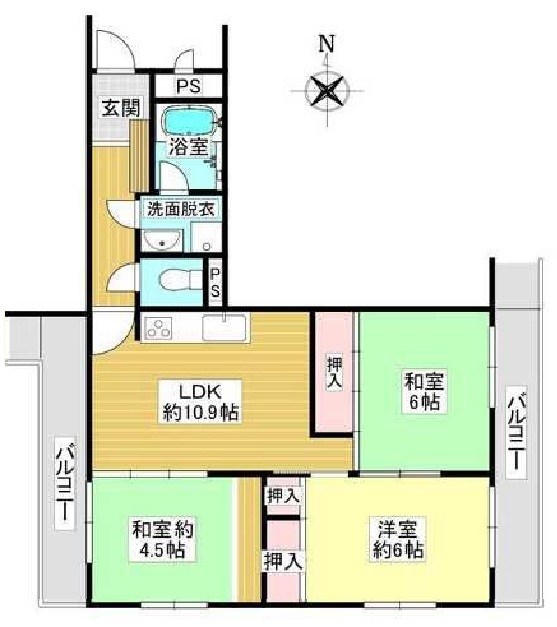 ハイツ大手町Ⅱ 間取り図