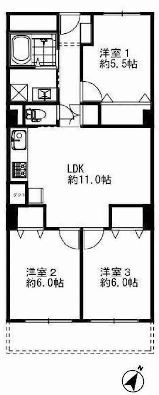 千里スカイハイツ  間取り図