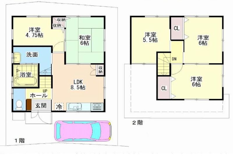 茨木市東奈良1丁目　中古一戸建 間取り図