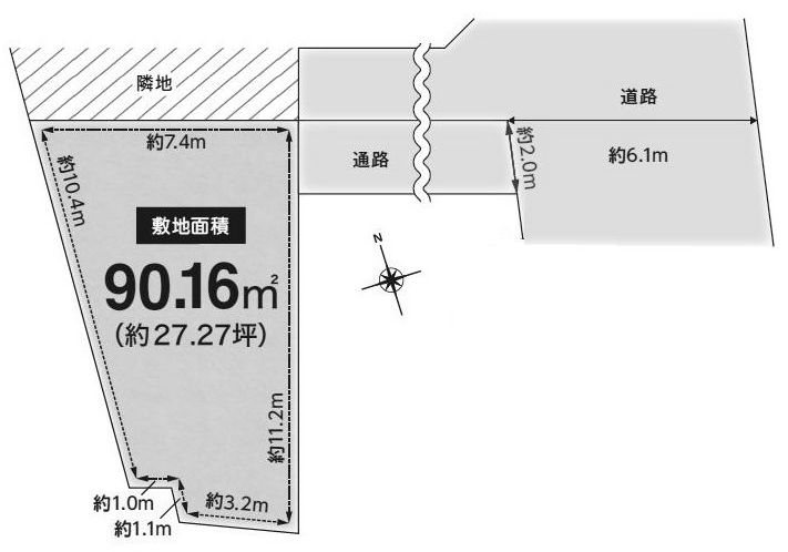 高槻市真上町3丁目　売土地 間取り図