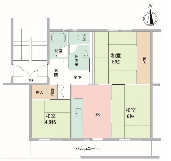 富田第二住宅68号棟　オーナーチェンジ物件 間取り図