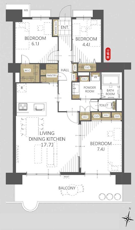 高槻阿武山三番街305号棟 間取り図