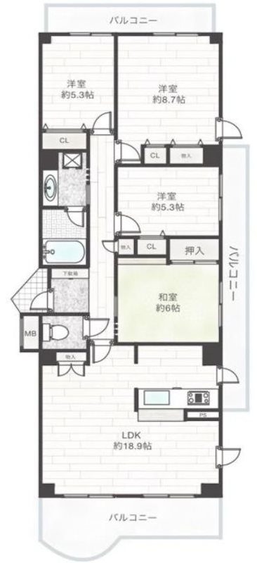 コモンシティ星田ヴェルデヒルズ壱番館 間取り図