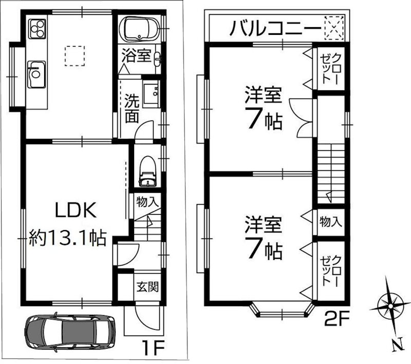 高槻市明野町 中古一戸建 間取り図