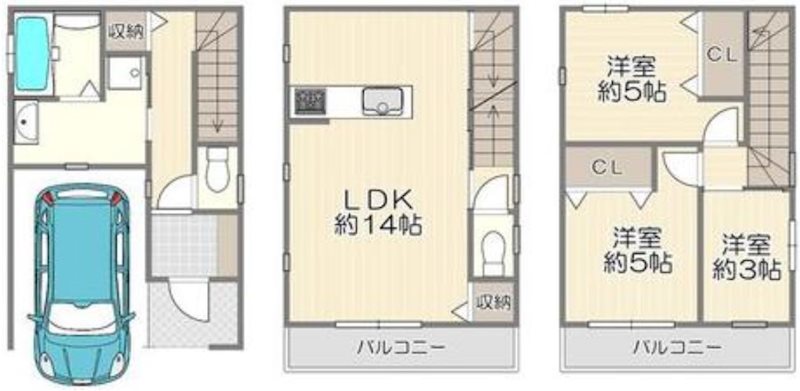交野市星田2丁目一戸建 間取り図