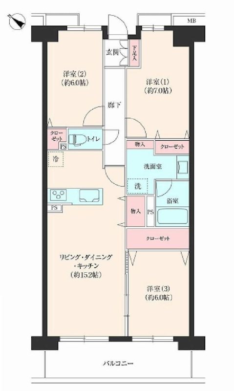 ジオ茨木学園町六番館 間取り図