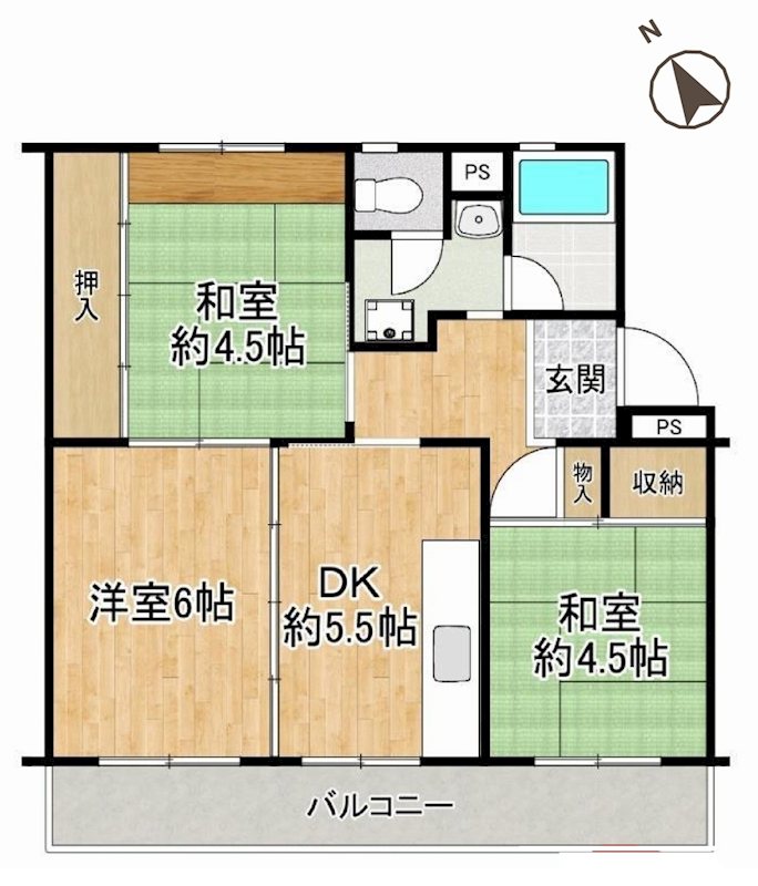 陽和台第4住宅2号棟  間取り図