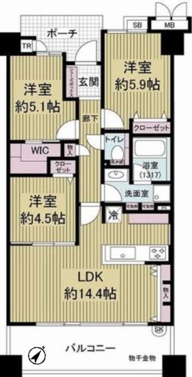 ルネヒューマンズガーデン枚方 間取り図