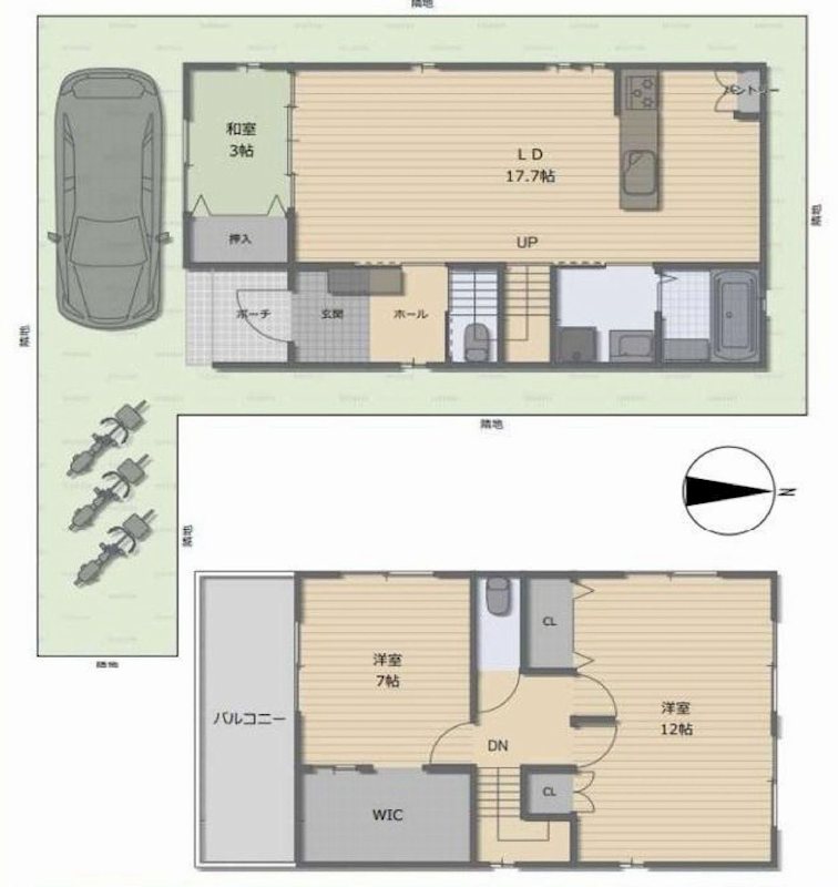 茨木市鮎川5丁目　中古一戸建 間取り図