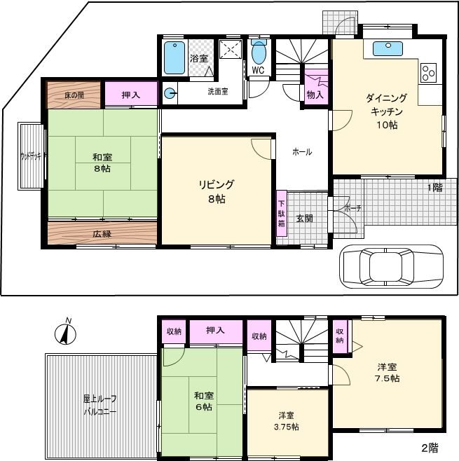 香里園桜木町一戸建 (再生住宅) 間取り図