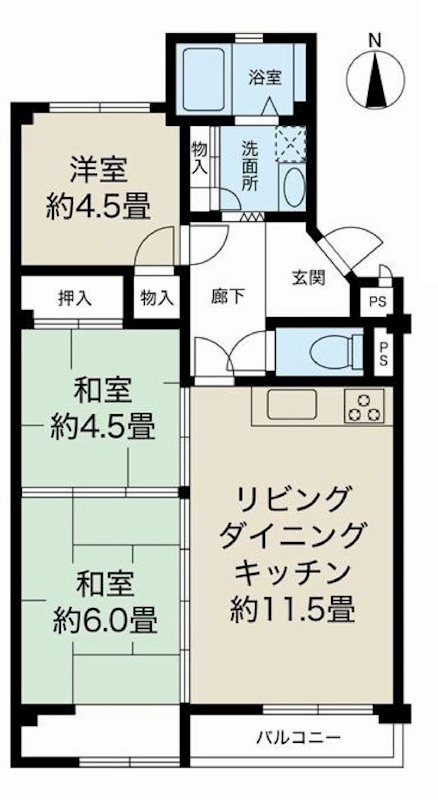 メゾン茨木主原1号棟 404号室 間取り図