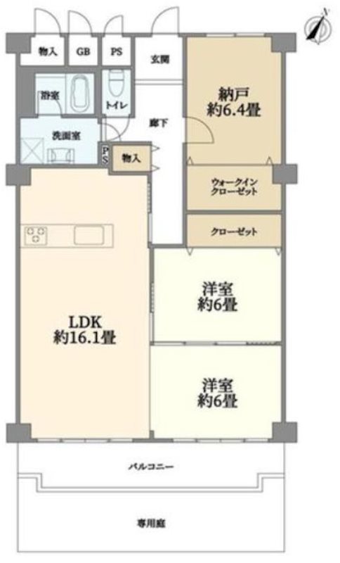 コープ野村くずは 間取り図