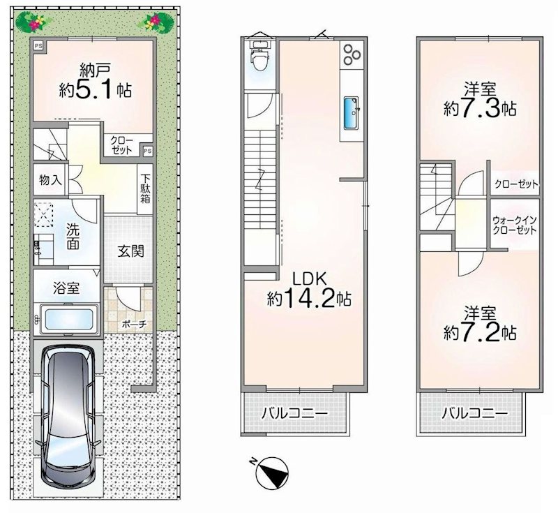 茨木市新和町 新築一戸建 間取り図