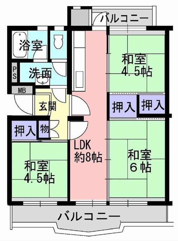 陽和台第4住宅9号棟   間取り図